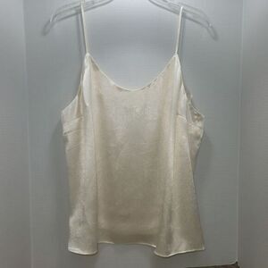 Nine‎ West Women's Ivory silky crinkle camisole Satin soft Flowy